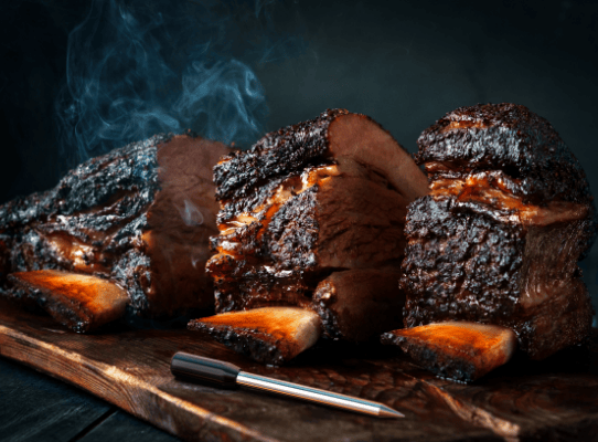 Wireless thermometer for smoking meat